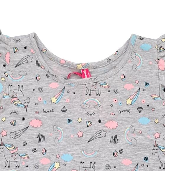 NWT Girl's Cutie Patootie Heather Gray Unicorn Top With Pink Leggings Size 2T - Picture 5 of 8